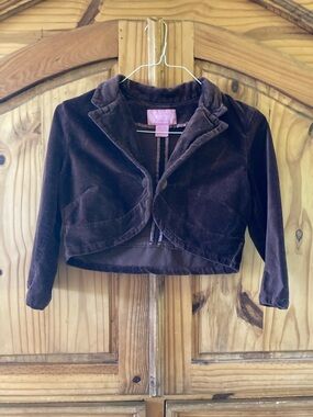 Girls Andrew & Company brown velvet jacket coat size L
